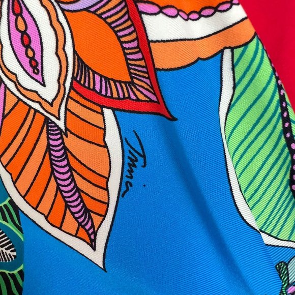 Trina Turk Tahiti Tropical Romper V-Neck Tie Waist Floral Cover-Up - Picture 6 of 8